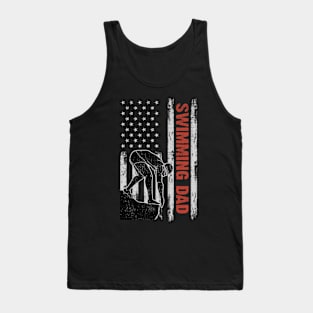 Swimming Dad American Flag Father's Day 4th Of July Gift Tank Top